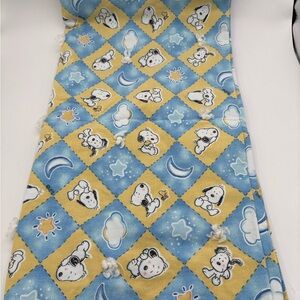 Vintage Starlight Snoopy Diamonds Baby  Quilt Peanuts Woodstock 40” Square